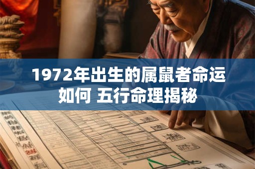 1972年出生的属鼠者命运如何 五行命理揭秘