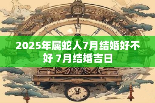 2025年属蛇人7月结婚好不好 7月结婚吉日