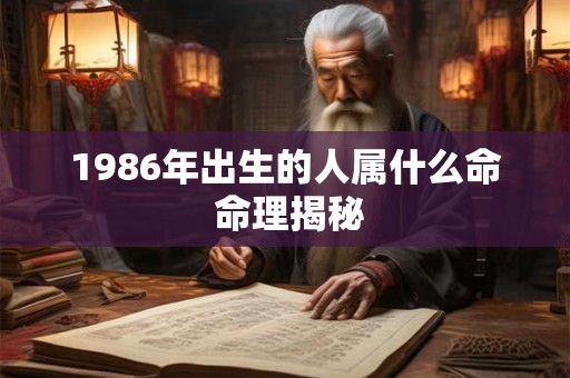 1986年出生的人属什么命 命理揭秘