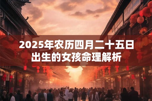 2025年农历四月二十五日出生的女孩命理解析