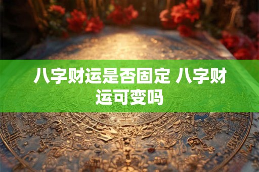 八字财运是否固定 八字财运可变吗