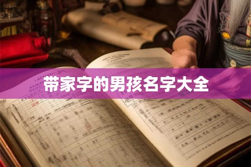 带家字的男孩名字大全