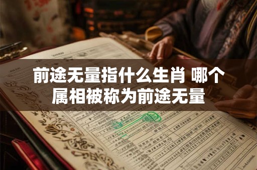 前途无量指什么生肖 哪个属相被称为前途无量