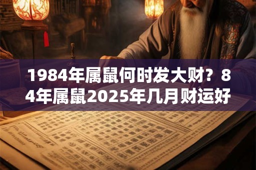 1984年属鼠何时发大财？84年属鼠2025年几月财运好？