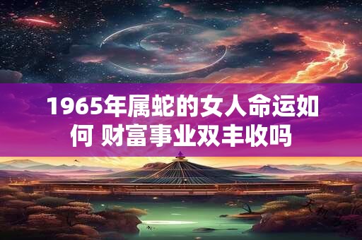 1965年属蛇的女人命运如何 财富事业双丰收吗