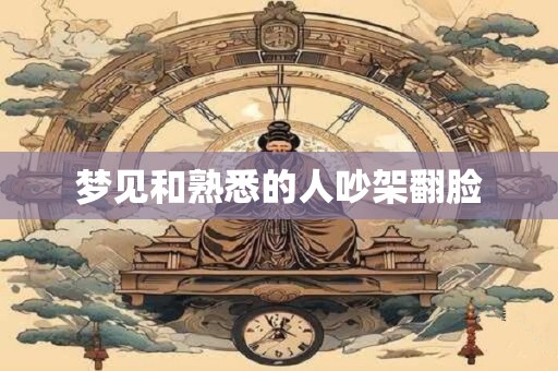 梦见和熟悉的人吵架翻脸