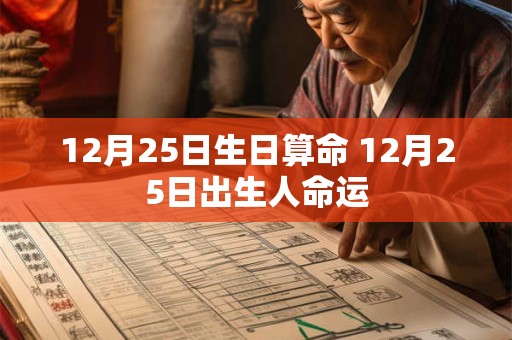 12月25日生日算命 12月25日出生人命运