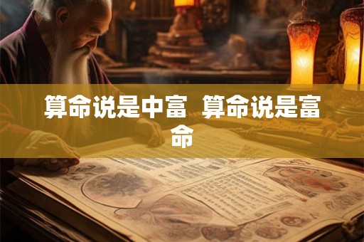 算命说是中富  算命说是富命
