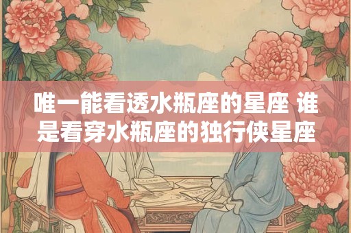 唯一能看透水瓶座的星座 谁是看穿水瓶座的独行侠星座