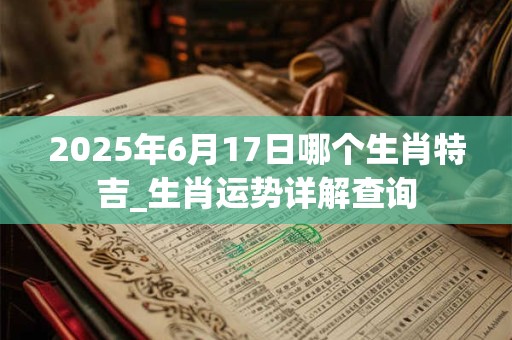 2025年6月17日哪个生肖特吉_生肖运势详解查询
