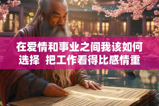 在爱情和事业之间我该如何选择  把工作看得比感情重要的男人