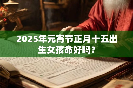 2025年元宵节正月十五出生女孩命好吗？