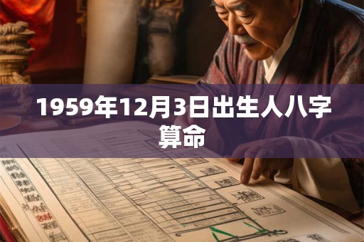 1959年12月3日出生人八字算命