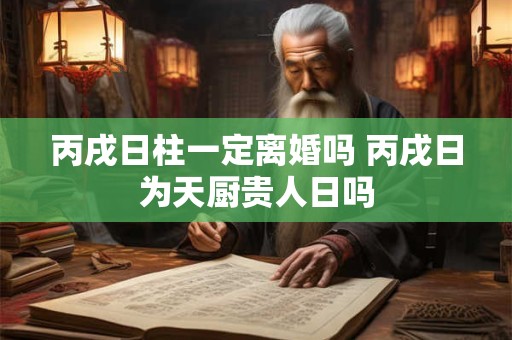 丙戌日柱一定离婚吗 丙戌日为天厨贵人日吗