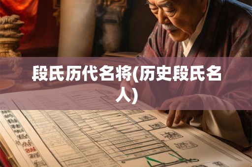 段氏历代名将(历史段氏名人)