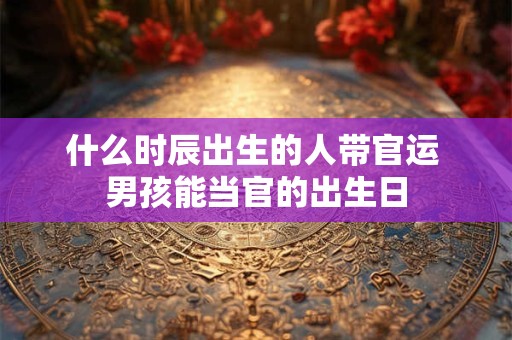什么时辰出生的人带官运 男孩能当官的出生日