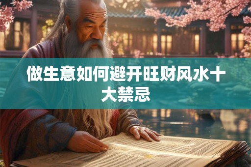 做生意如何避开旺财风水十大禁忌