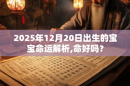 2025年12月20日出生的宝宝命运解析,命好吗？