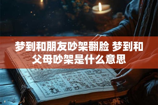 梦到和朋友吵架翻脸 梦到和父母吵架是什么意思