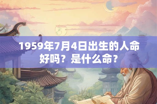 1959年7月4日出生的人命好吗？是什么命？