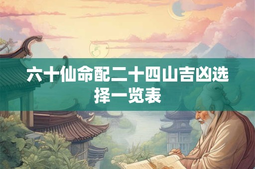 六十仙命配二十四山吉凶选择一览表 六十仙命配二十四山吉凶选择一览表