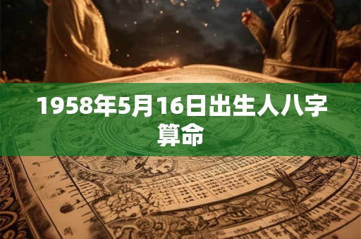 1958年5月16日出生人八字算命