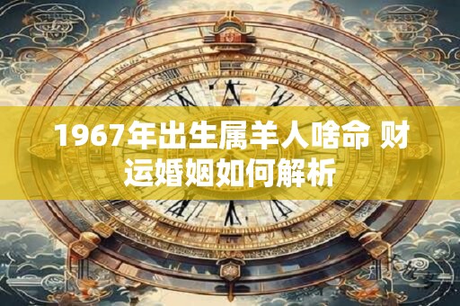 1967年出生属羊人啥命 财运婚姻如何解析