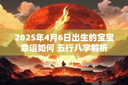 2025年4月6日出生的宝宝命运如何 五行八字解析 2025年4月6日出生的宝宝命运如何 五行八字解析
