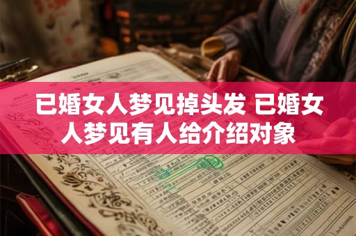 已婚女人梦见掉头发 已婚女人梦见有人给介绍对象