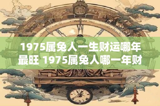 1975属兔人一生财运哪年最旺 1975属兔人哪一年财运最旺