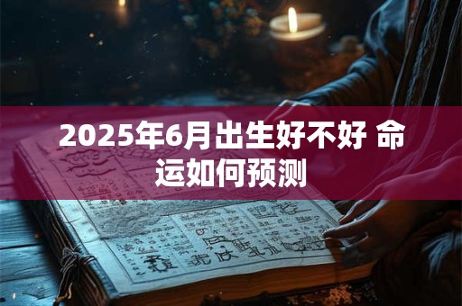 2025年6月出生好不好 命运如何预测