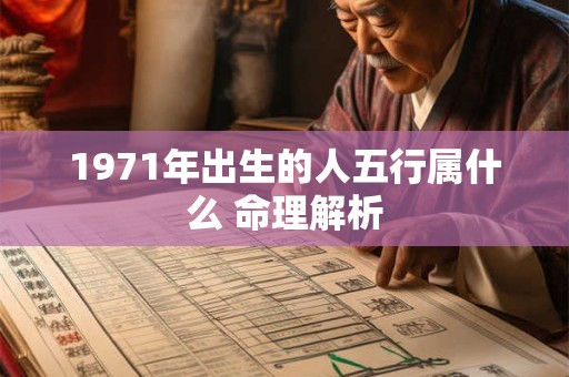 1971年出生的人五行属什么 命理解析