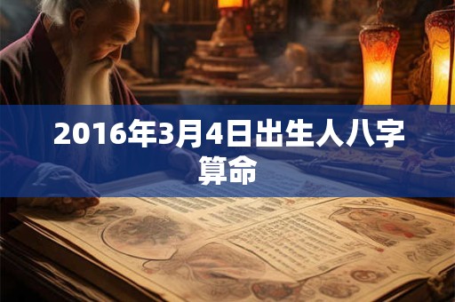 2016年3月4日出生人八字算命