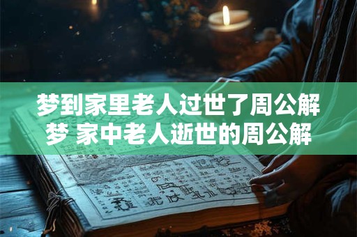 梦到家里老人过世了周公解梦 家中老人逝世的周公解梦
