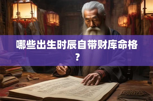 哪些出生时辰自带财库命格? 哪些出生时辰自带财库命格?