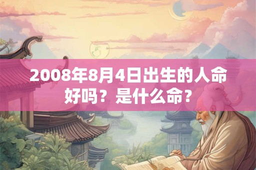 2008年8月4日出生的人命好吗？是什么命？