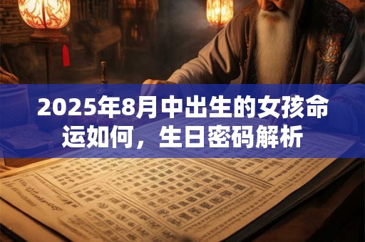 2025年8月中出生的女孩命运如何，生日密码解析