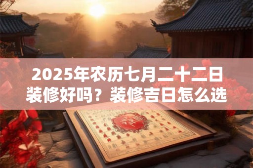 详细阅读:2025年农历七月二十二日装修好吗?装修吉日怎么选? 2025年农历七月二十二日装修好吗?装修吉日怎么选?