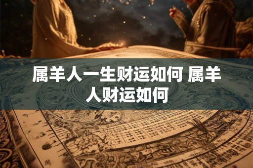 属羊人一生财运如何 属羊人财运如何