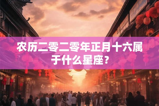 农历二零二零年正月十六属于什么星座？