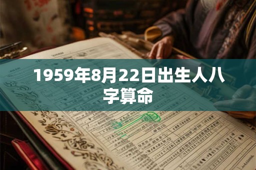 1959年8月22日出生人八字算命