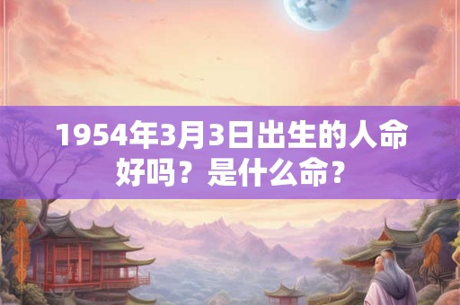 1954年3月3日出生的人命好吗？是什么命？