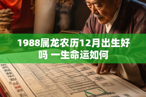 1988属龙农历12月出生好吗 一生命运如何