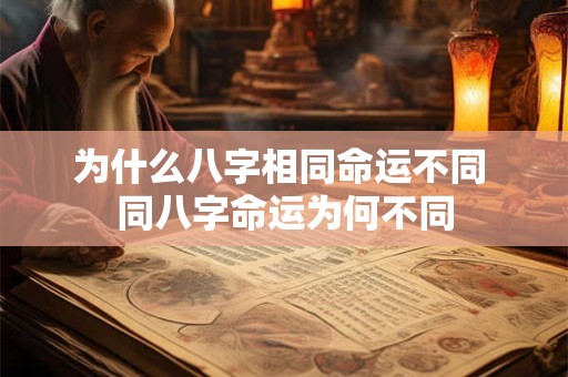 为什么八字相同命运不同 同八字命运为何不同