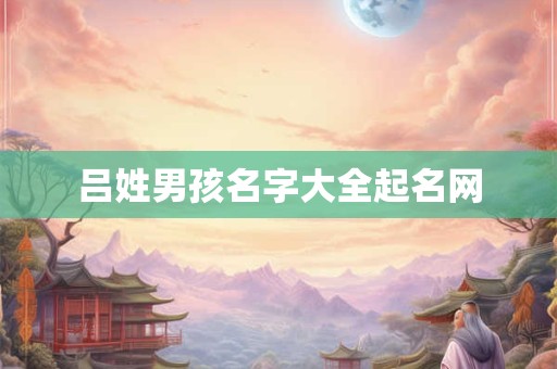 吕姓男孩名字大全起名网