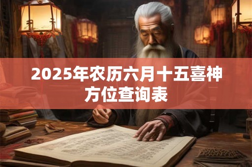 2025年农历六月十五喜神方位查询表