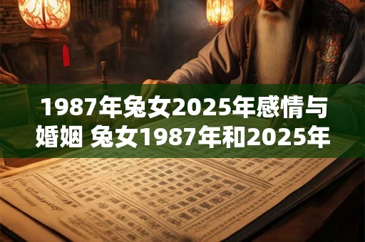 1987年兔女2026年感情与婚姻 兔女1987年和2026年的爱情婚姻如何