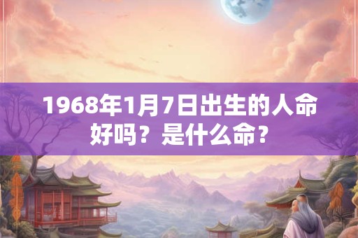 1968年1月7日出生的人命好吗？是什么命？
