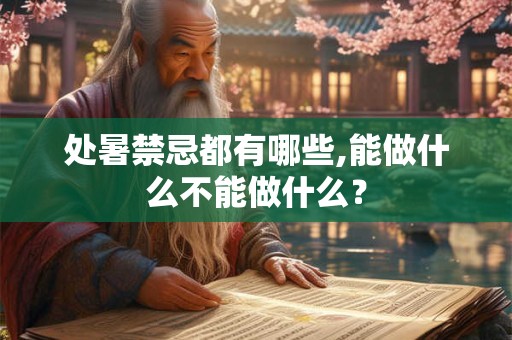 处暑禁忌都有哪些,能做什么不能做什么？