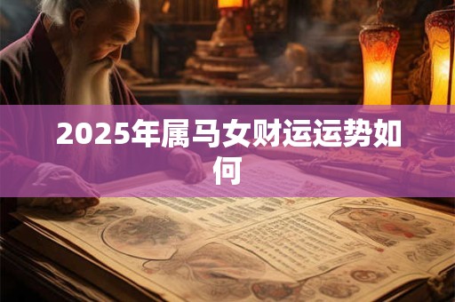 2025年属马女财运运势如何